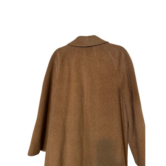 Vintage Juli de Roma Coat Women's Large Tan Brown Kajjmir Faux Cashmere Overcoat - Picture 8 of 9